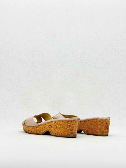 Pre - loved JIMMY CHOO Metallic Gold Size EU 40.5 Wedges at Reems Closet