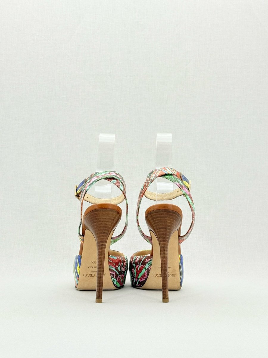Pre - loved JIMMY CHOO Multicolor Size EU 39.5 Heeled Sandals at Reems Closet
