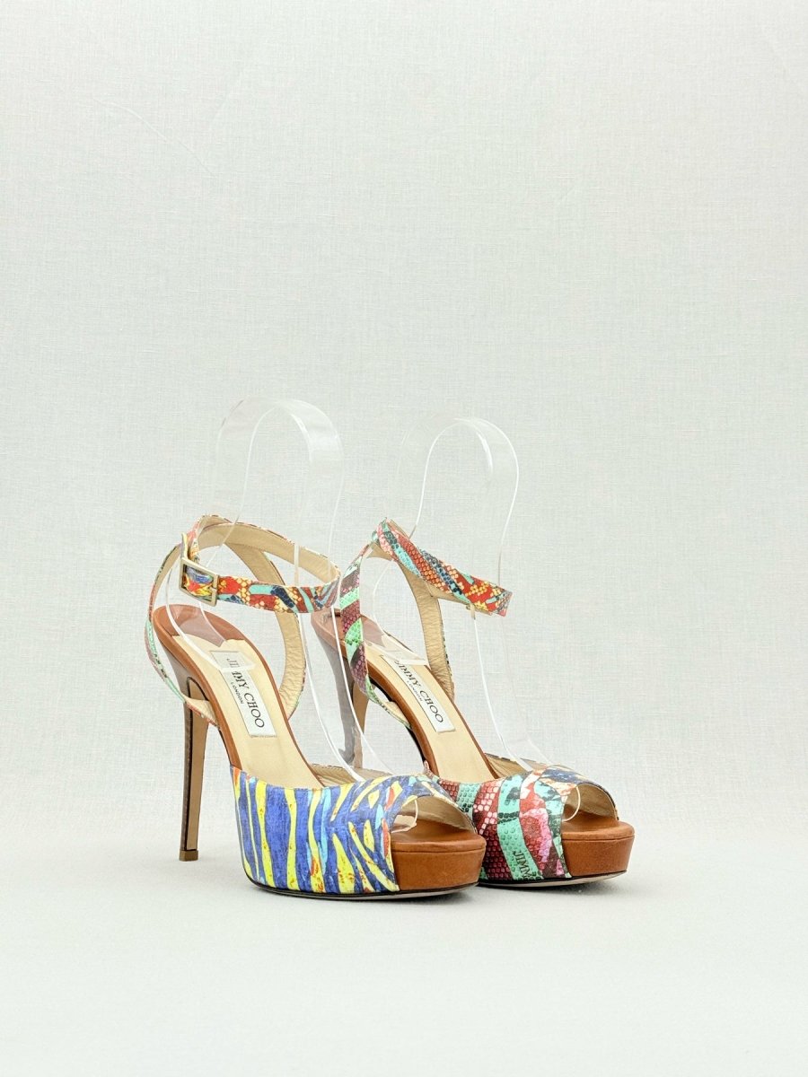Pre - loved JIMMY CHOO Multicolor Size EU 39.5 Heeled Sandals at Reems Closet