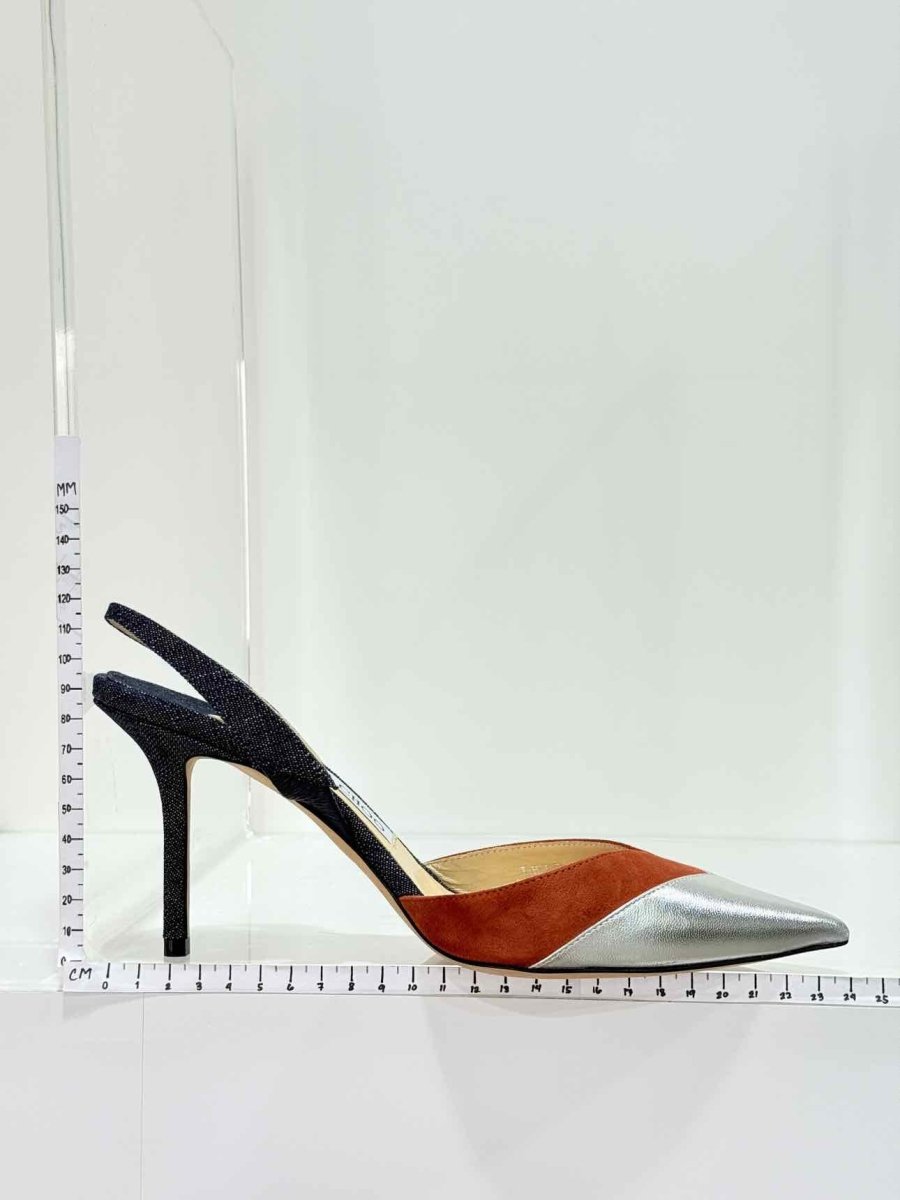 Pre - loved JIMMY CHOO multicolour metallic Size EU 38 Slingbacks at Reems Closet