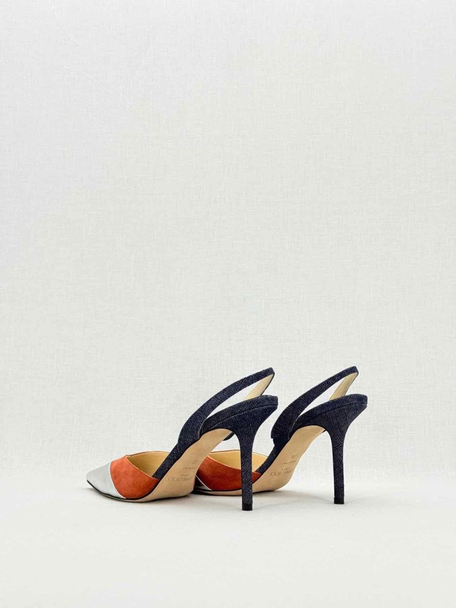 Pre - loved JIMMY CHOO multicolour metallic Size EU 38 Slingbacks at Reems Closet