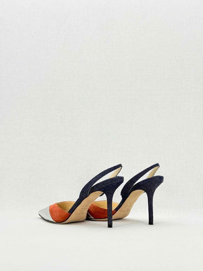 Pre - loved JIMMY CHOO multicolour metallic Size EU 38 Slingbacks at Reems Closet