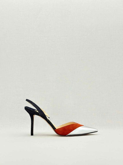 Pre - loved JIMMY CHOO multicolour metallic Size EU 38 Slingbacks at Reems Closet