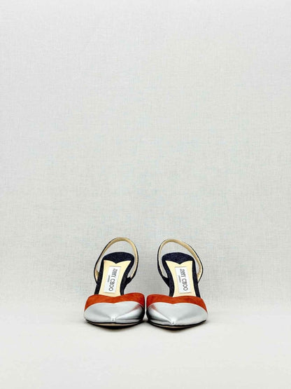 Pre - loved JIMMY CHOO multicolour metallic Size EU 38 Slingbacks at Reems Closet