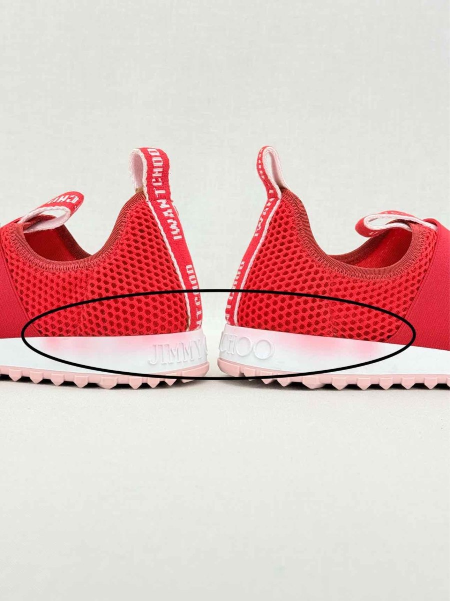 Pre - loved JIMMY CHOO Oakland Red Size EU 39.5 Sneakers at Reems Closet
