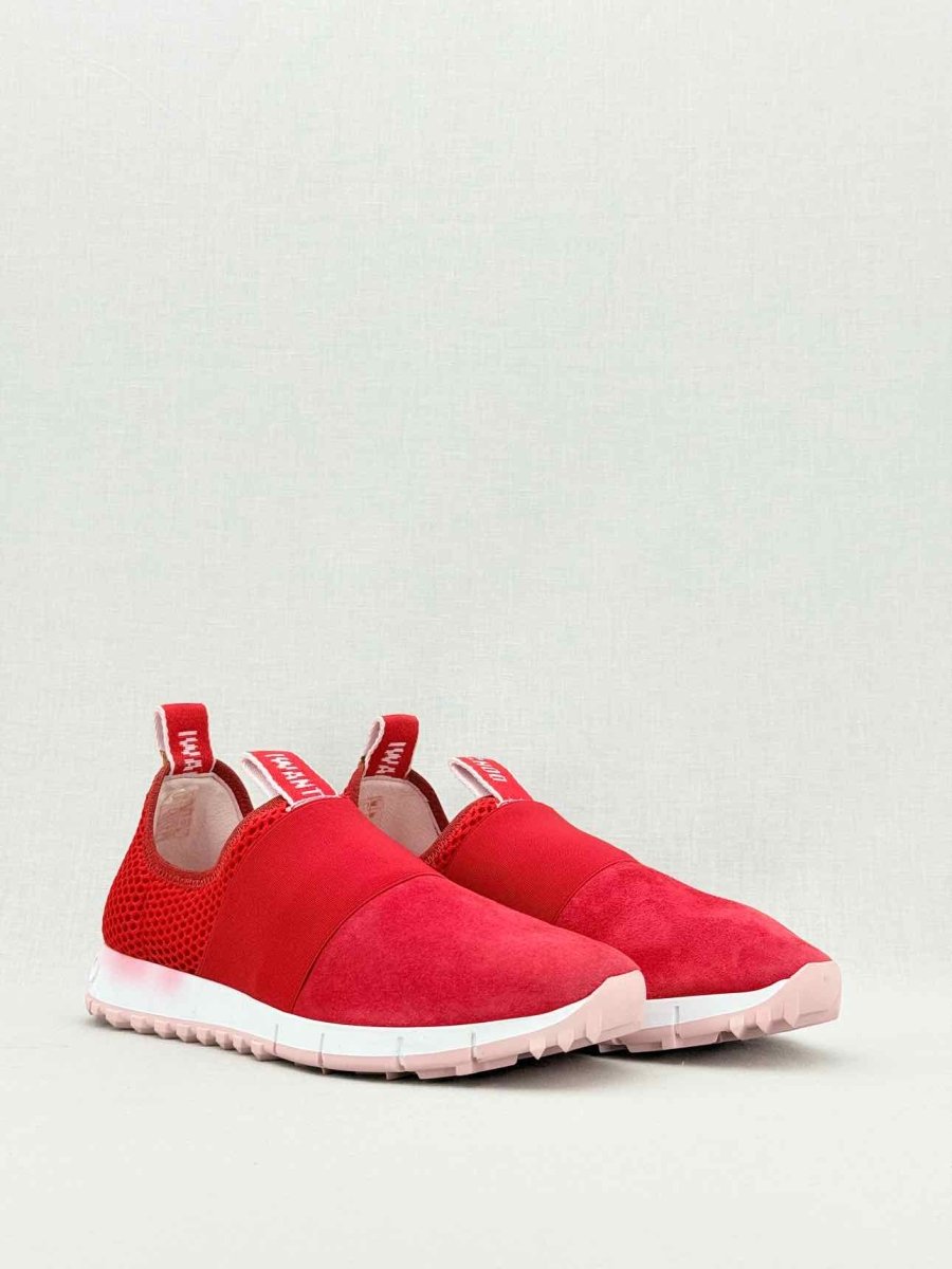 Pre - loved JIMMY CHOO Oakland Red Size EU 39.5 Sneakers at Reems Closet