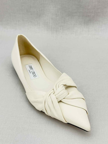Pre - loved JIMMY CHOO Off - white Size EU 39.5 Ballet Flats at Reems Closet