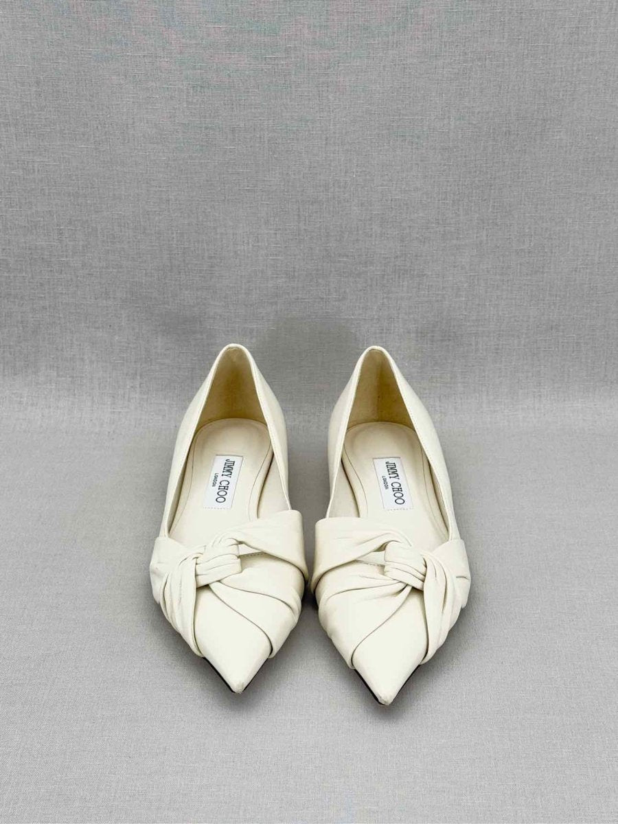 Pre - loved JIMMY CHOO Off - white Size EU 39.5 Ballet Flats at Reems Closet