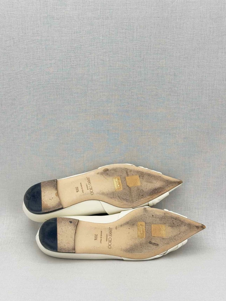 Pre - loved JIMMY CHOO Off - white Size EU 39.5 Ballet Flats at Reems Closet