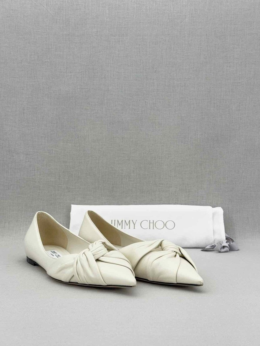 Pre - loved JIMMY CHOO Off - white Size EU 39.5 Ballet Flats at Reems Closet