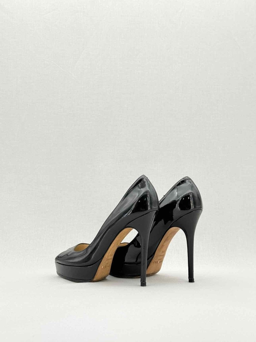Pre - loved JIMMY CHOO Open Toe Black Size EU 39.5 Pumps at Reems Closet