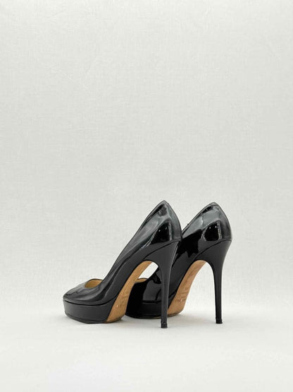 Pre - loved JIMMY CHOO Open Toe Black Size EU 39.5 Pumps at Reems Closet