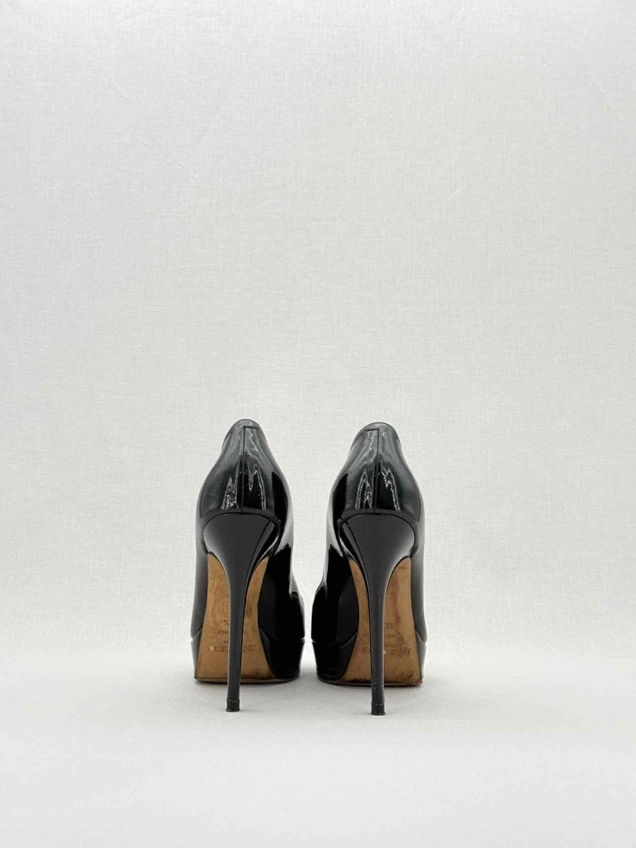 Pre - loved JIMMY CHOO Open Toe Black Size EU 39.5 Pumps at Reems Closet
