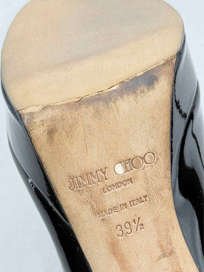 Pre - loved JIMMY CHOO Open Toe Black Size EU 39.5 Pumps at Reems Closet