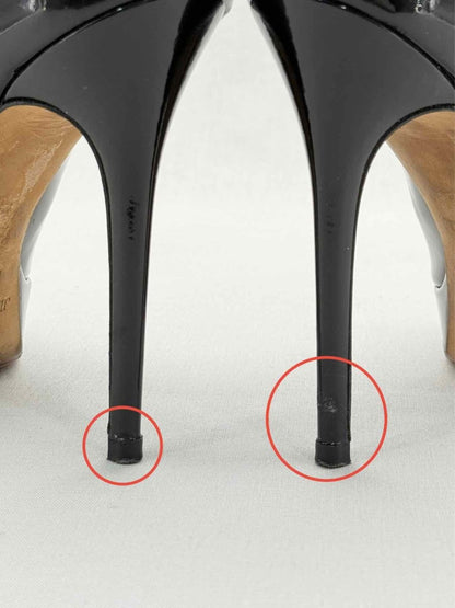 Pre - loved JIMMY CHOO Open Toe Black Size EU 39.5 Pumps at Reems Closet