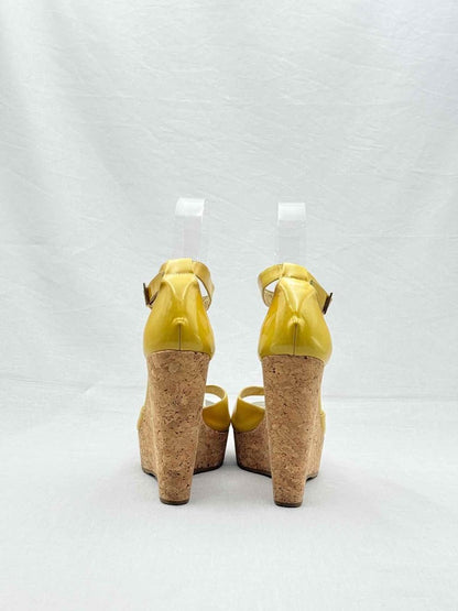 Pre - loved JIMMY CHOO Pania Yellow Size EU 39.5 Heeled Sandals at Reems Closet