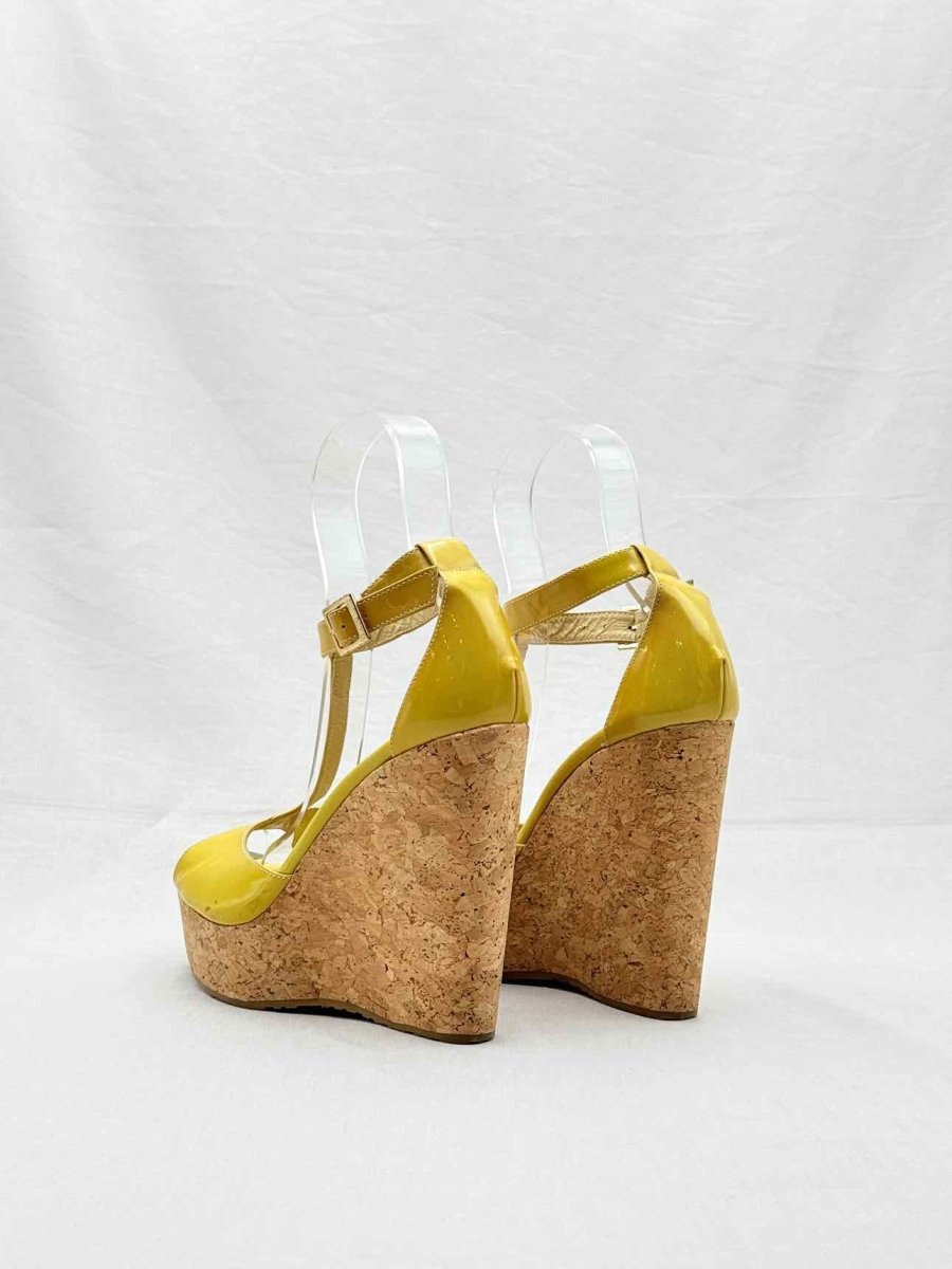 Pre - loved JIMMY CHOO Pania Yellow Size EU 39.5 Heeled Sandals at Reems Closet