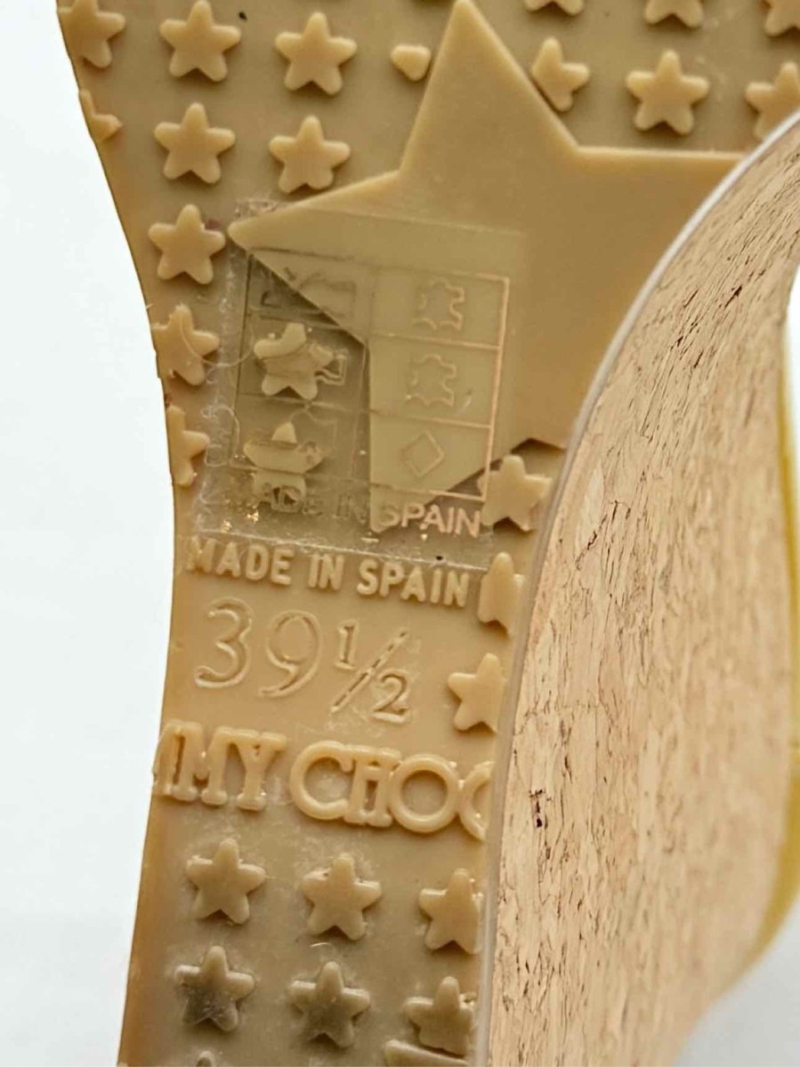 Pre - loved JIMMY CHOO Pania Yellow Size EU 39.5 Heeled Sandals at Reems Closet