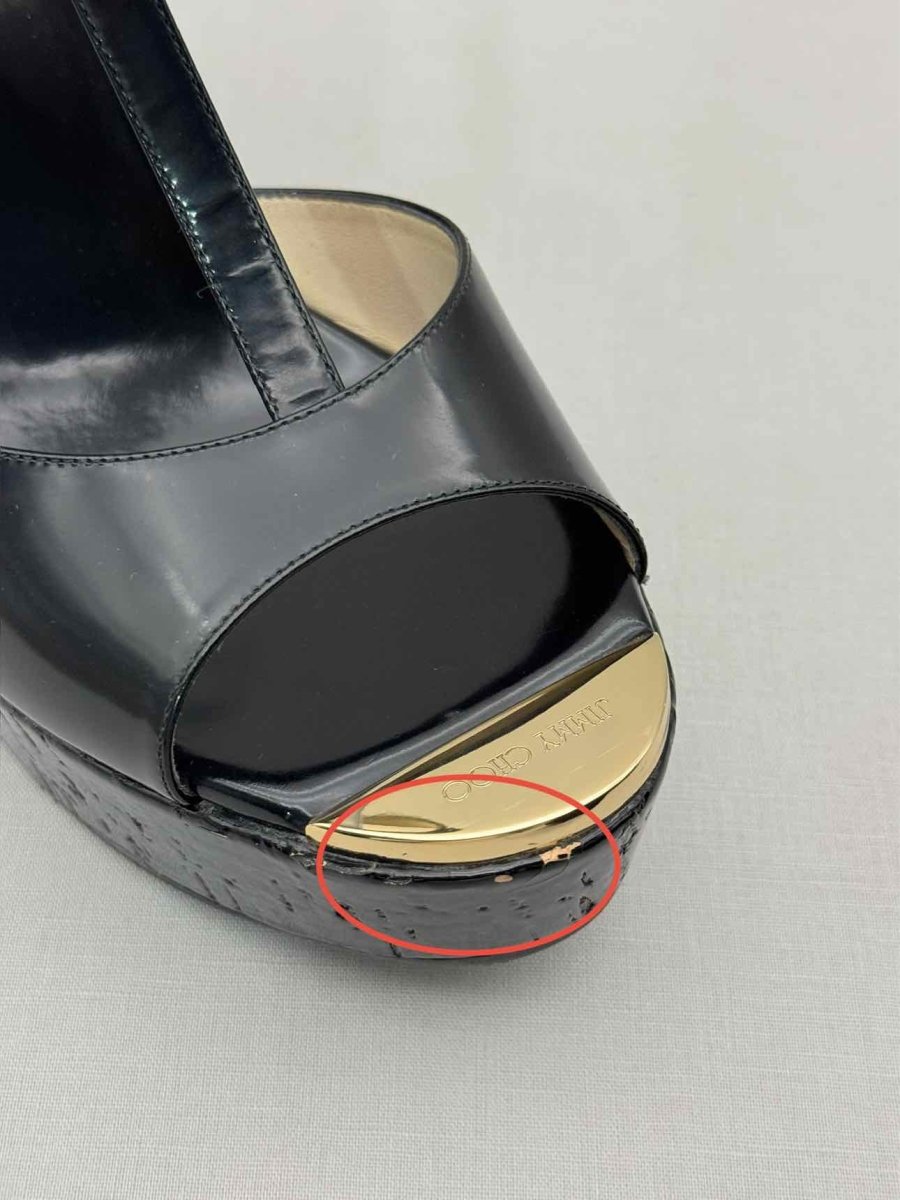 Pre - loved JIMMY CHOO Pela Black Size EU 41 Wedges at Reems Closet