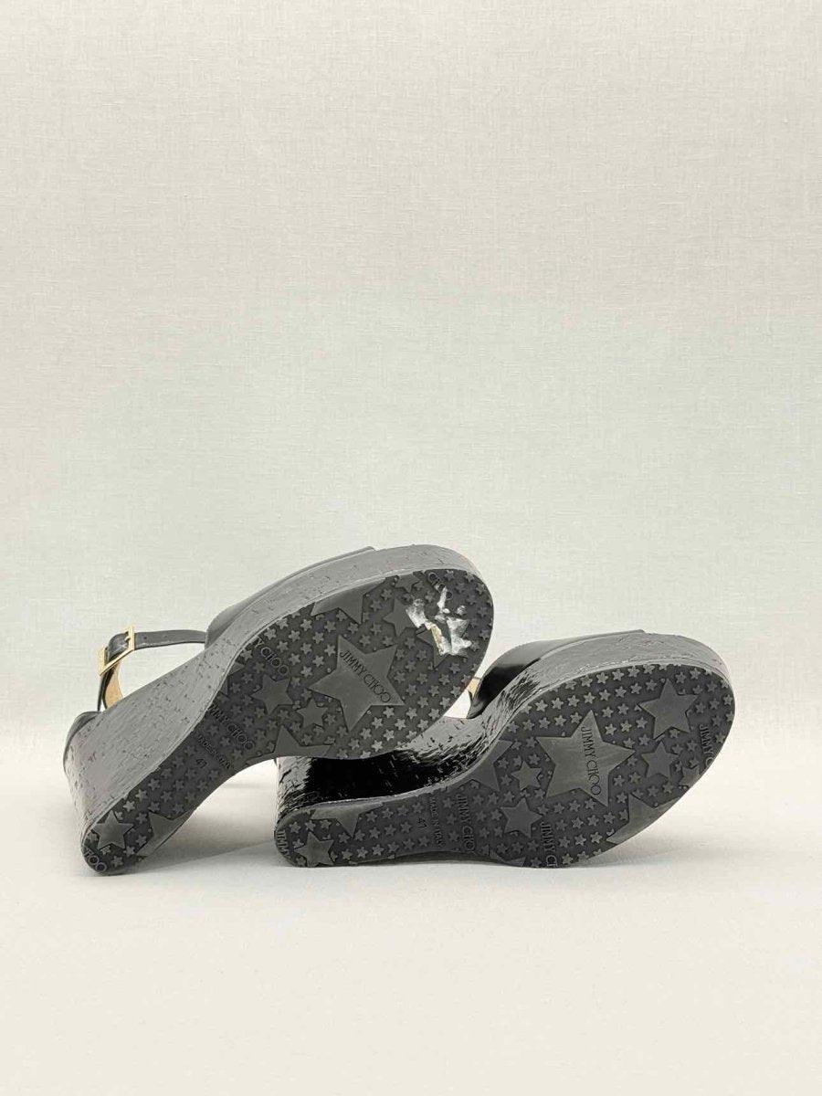 Pre - loved JIMMY CHOO Pela Black Size EU 41 Wedges at Reems Closet