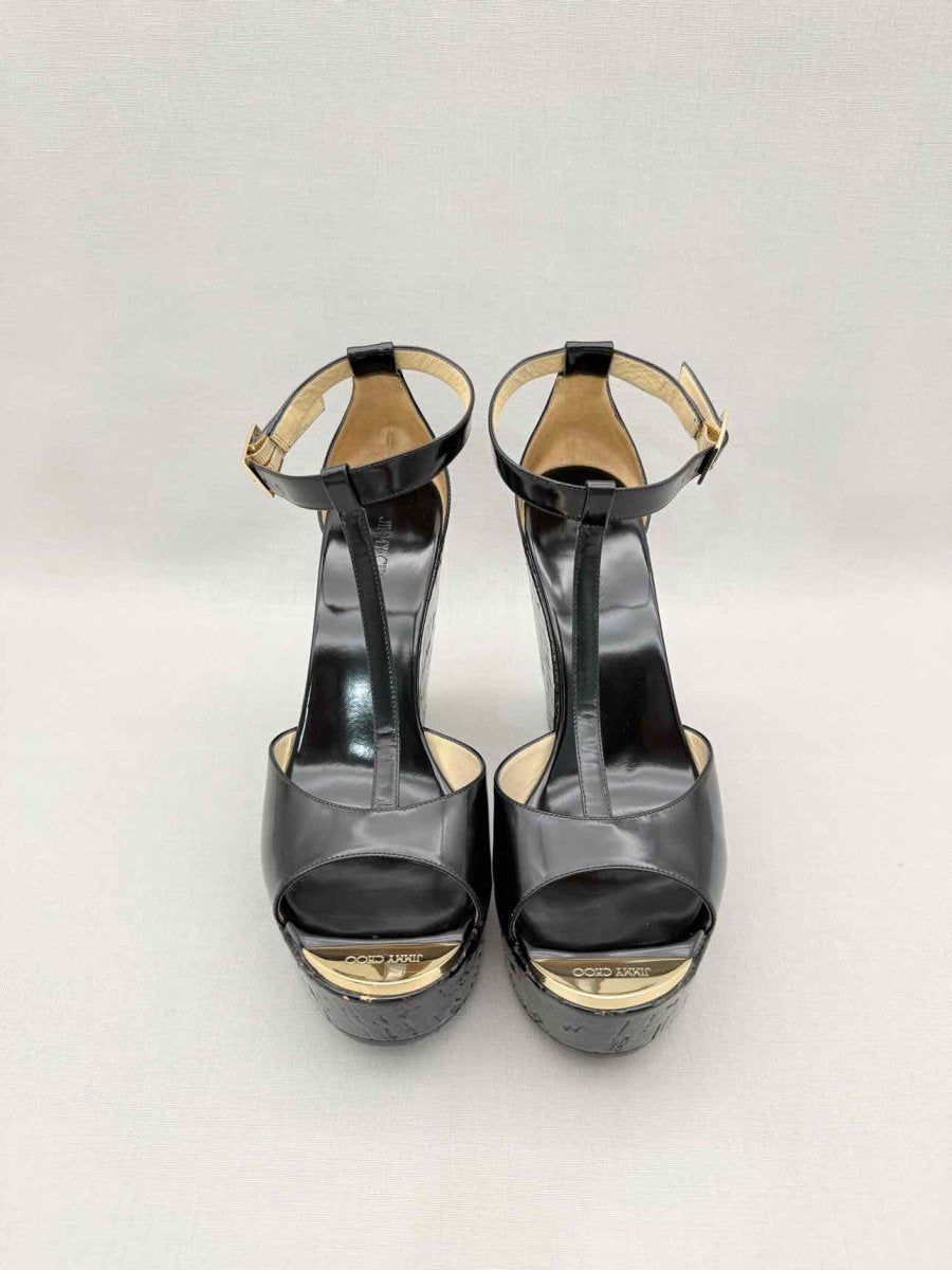 Pre - loved JIMMY CHOO Pela Black Size EU 41 Wedges at Reems Closet