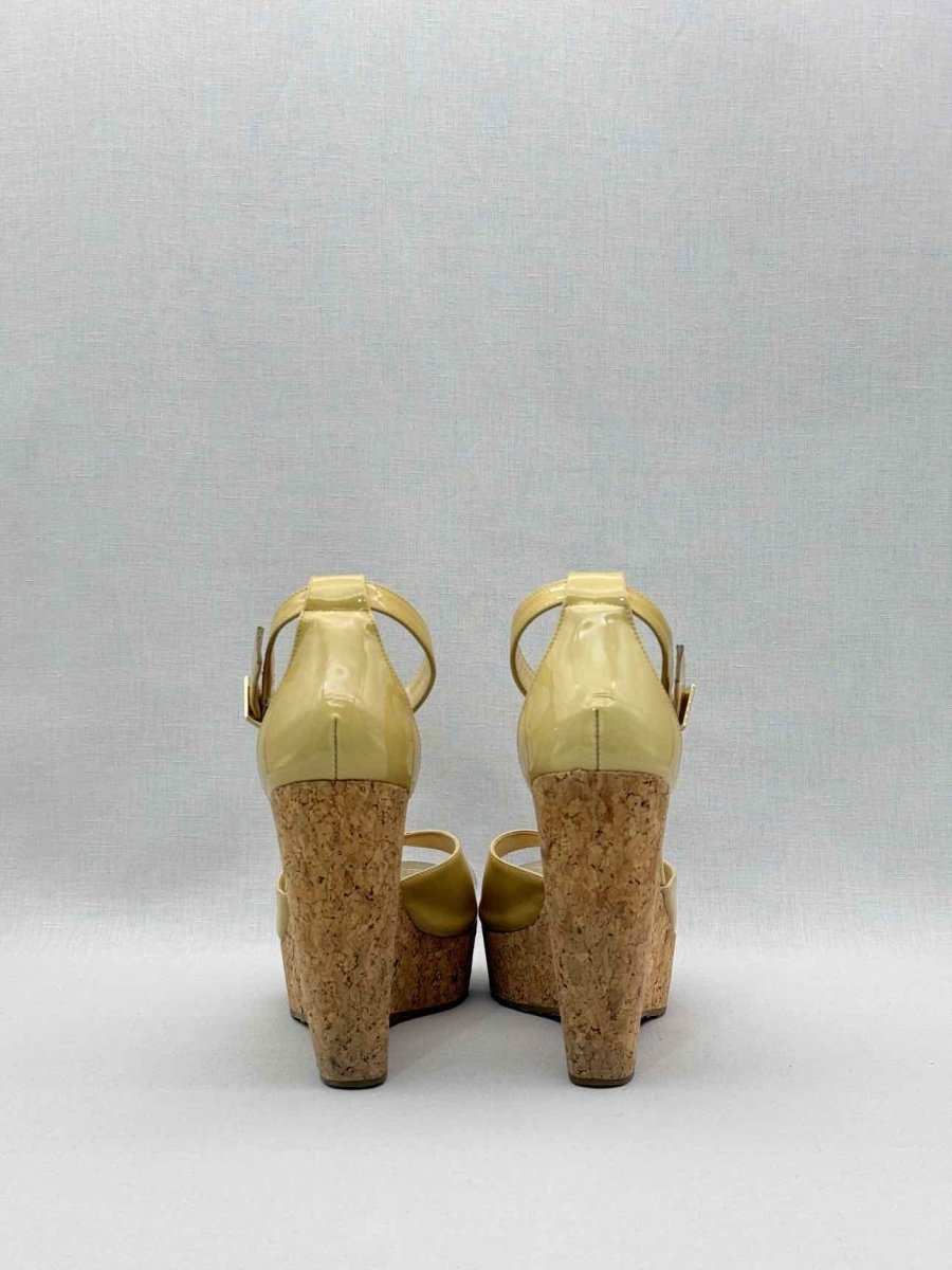 Pre - loved JIMMY CHOO Pela Yellow Size EU 41 Wedges at Reems Closet