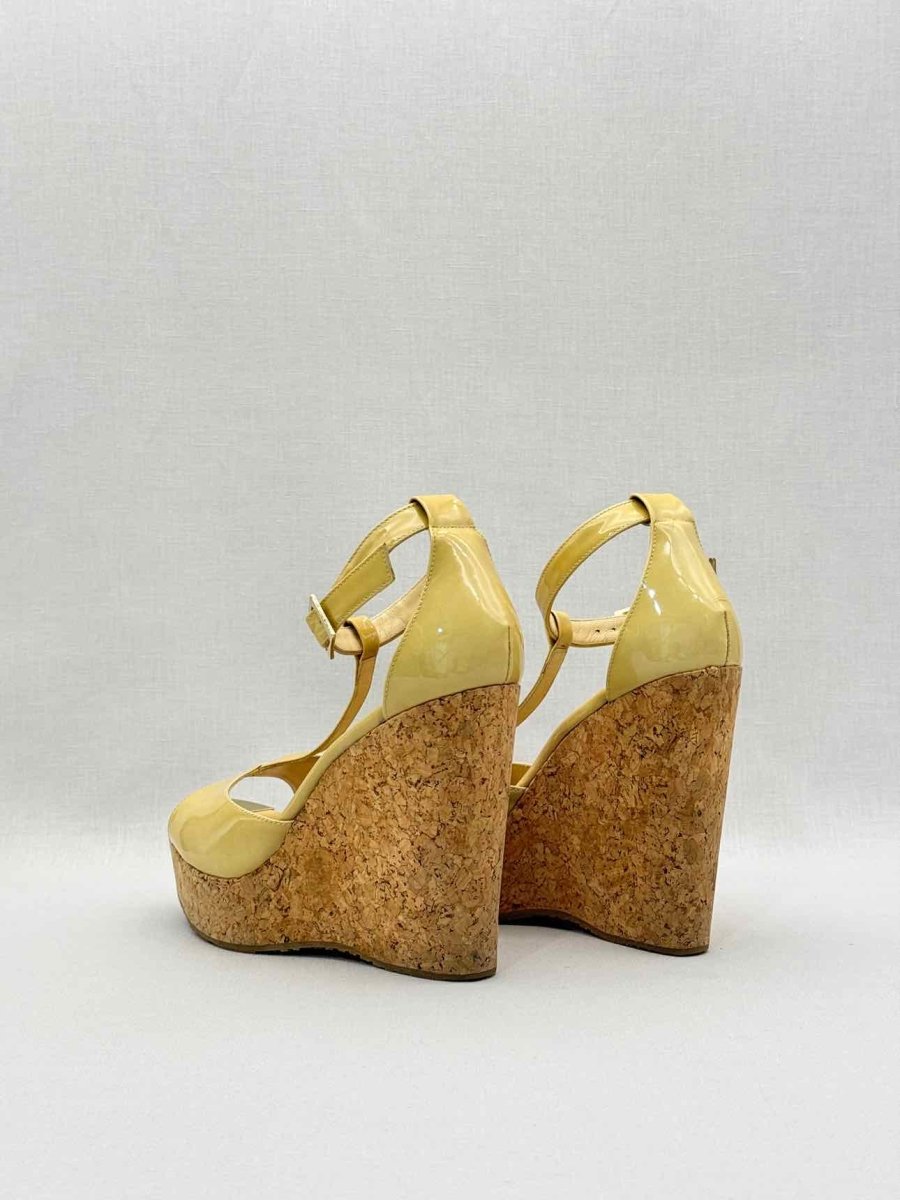 Pre - loved JIMMY CHOO Pela Yellow Size EU 41 Wedges at Reems Closet