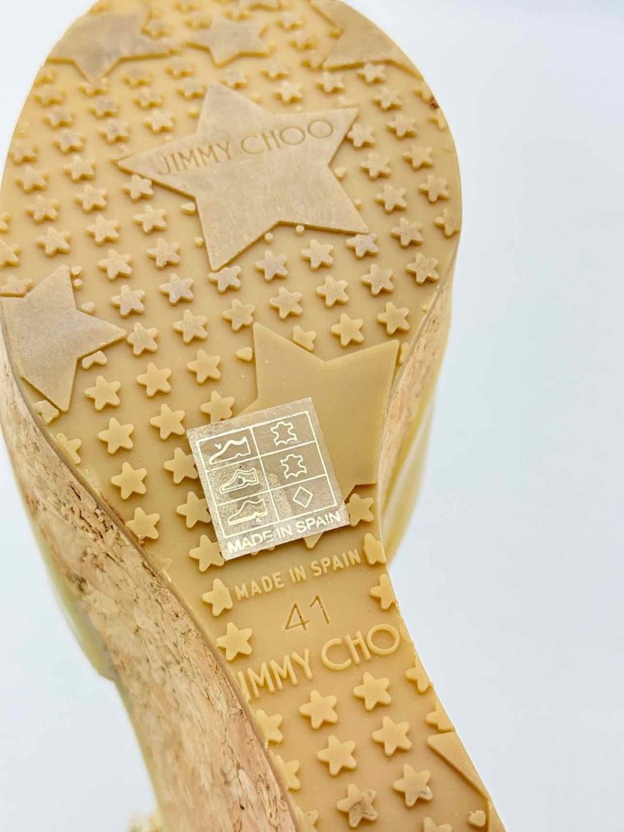 Pre - loved JIMMY CHOO Pela Yellow Size EU 41 Wedges at Reems Closet