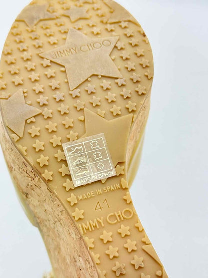 Pre - loved JIMMY CHOO Pela Yellow Size EU 41 Wedges at Reems Closet
