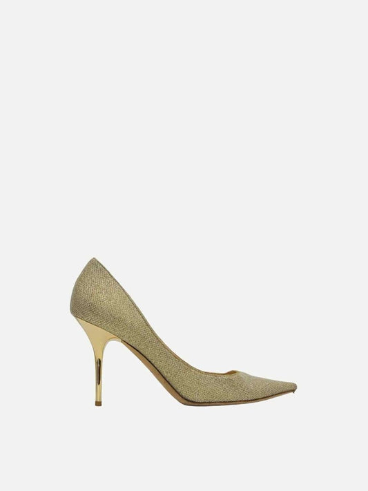 Pre-loved JIMMY CHOO Pointed Toe Metallic Gold Pumps from Reems Closet