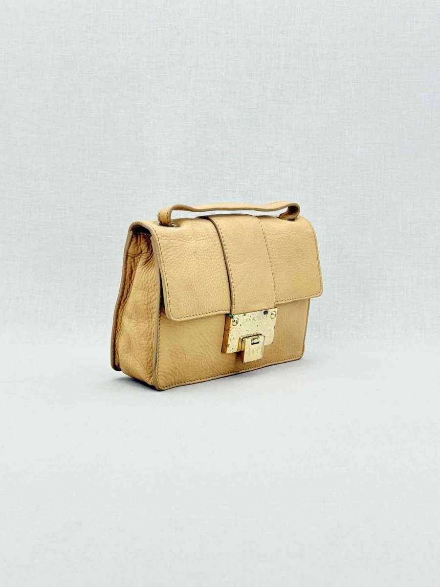 Pre - loved JIMMY CHOO Rebel Beige Top Handle at Reems Closet