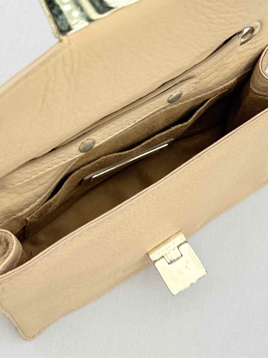 Pre - loved JIMMY CHOO Rebel Beige Top Handle at Reems Closet