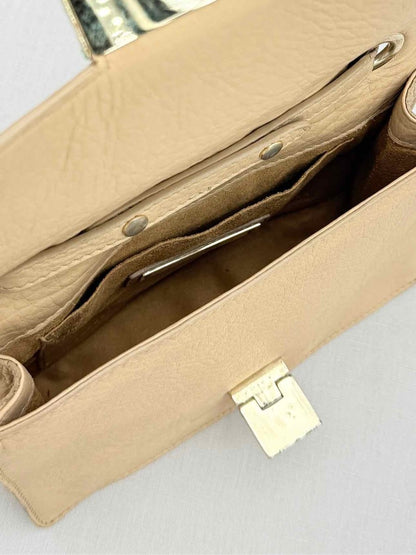 Pre - loved JIMMY CHOO Rebel Beige Top Handle at Reems Closet