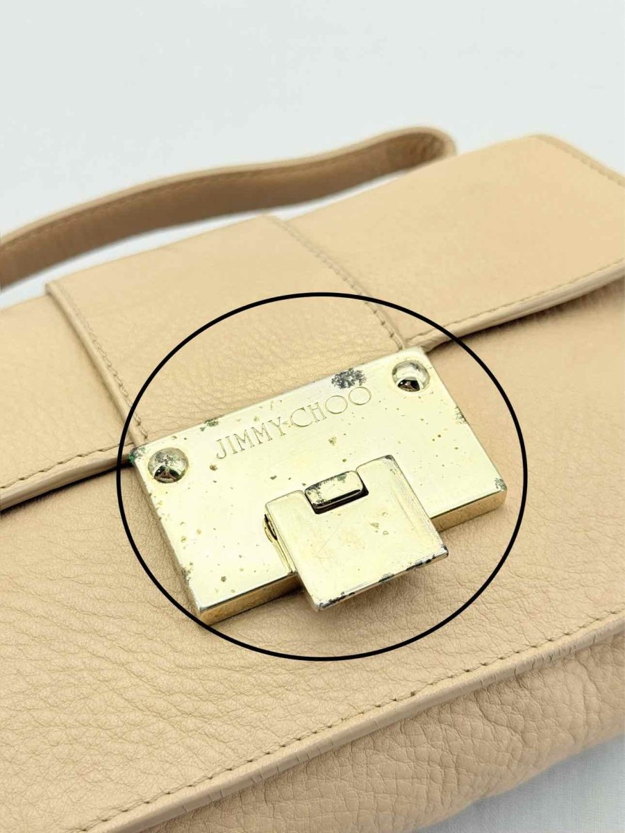 Pre - loved JIMMY CHOO Rebel Beige Top Handle at Reems Closet