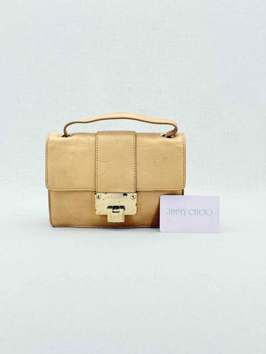 Pre - loved JIMMY CHOO Rebel Beige Top Handle at Reems Closet