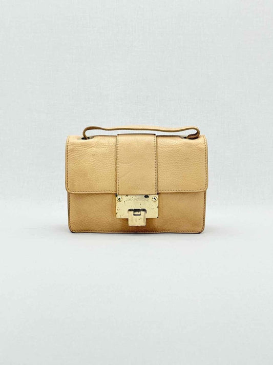 Pre - loved JIMMY CHOO Rebel Beige Top Handle at Reems Closet