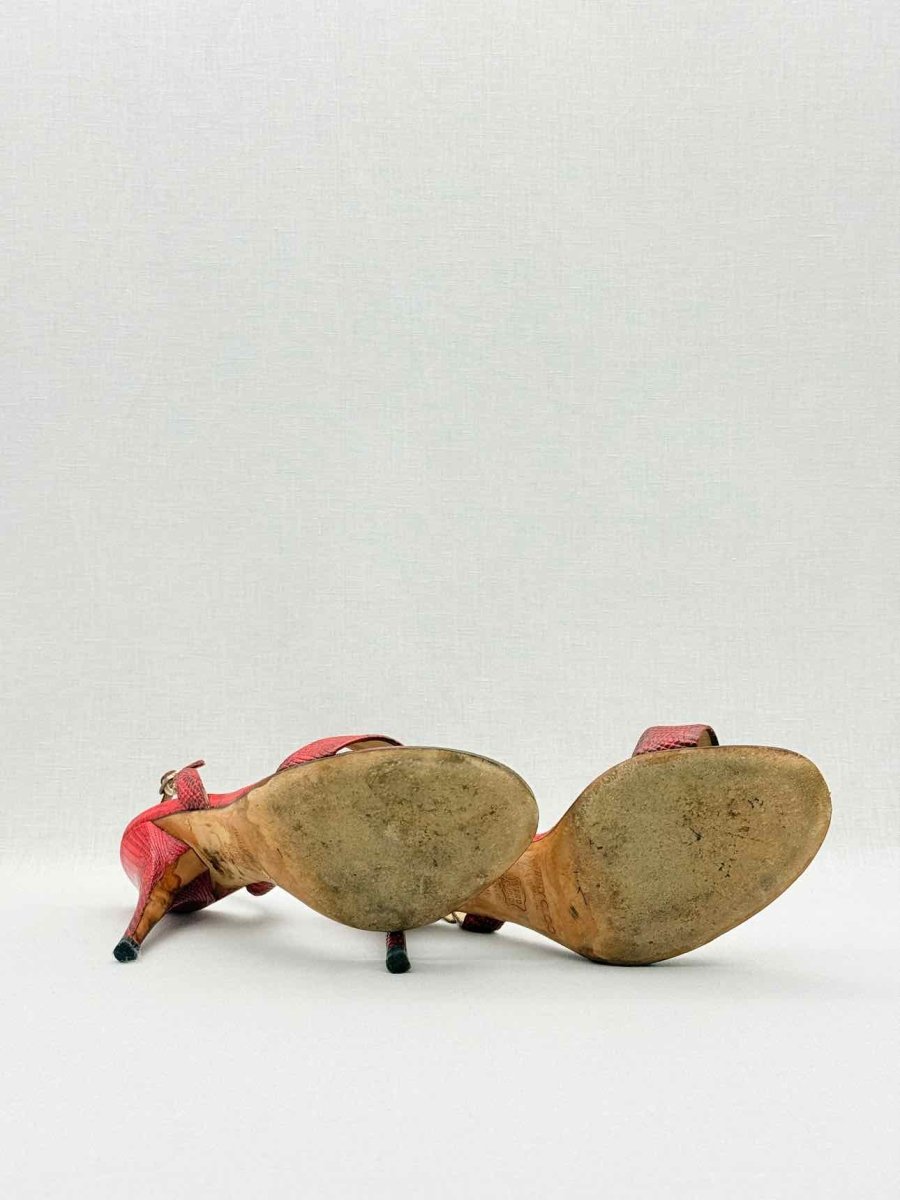 Pre-loved JIMMY CHOO Red Size EU 39.5 Heeled Sandals at Reems Closet