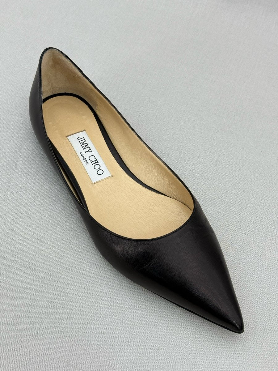 Pre - loved JIMMY CHOO Romy Black Size EU 38.5 Ballet Flats at Reems Closet