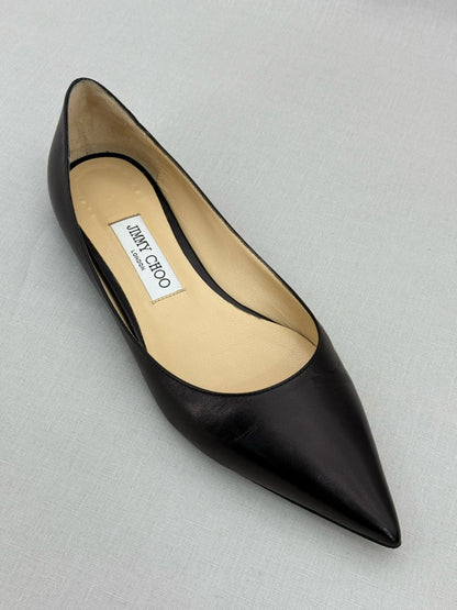 Pre - loved JIMMY CHOO Romy Black Size EU 38.5 Ballet Flats at Reems Closet