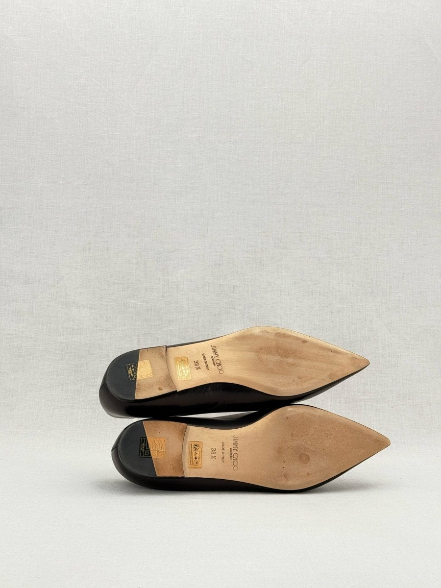 Pre - loved JIMMY CHOO Romy Black Size EU 38.5 Ballet Flats at Reems Closet