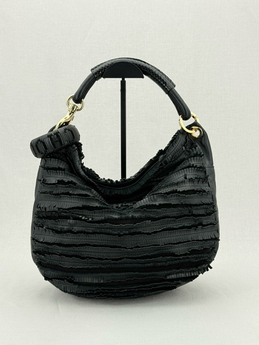 Pre - loved JIMMY CHOO Sky Black Hobo bag at Reems Closet