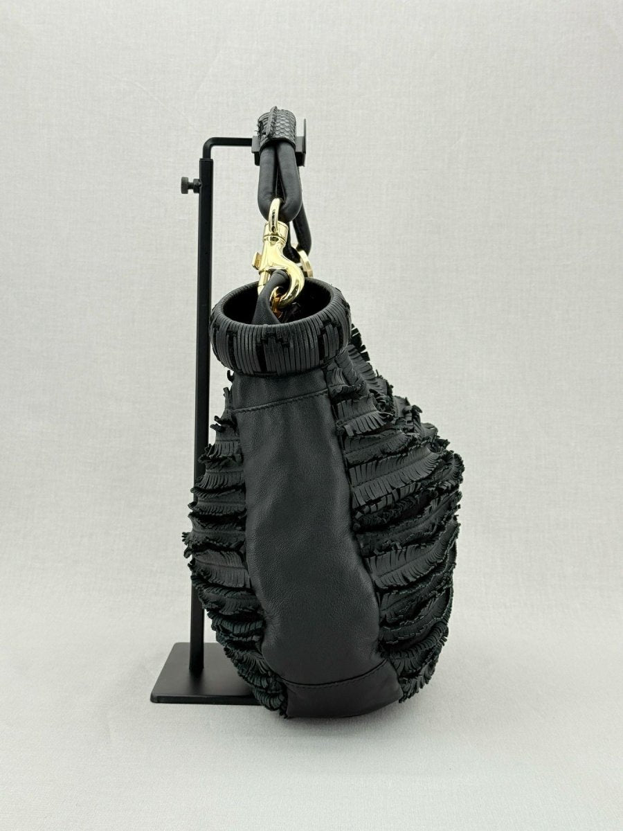 Pre - loved JIMMY CHOO Sky Black Hobo bag at Reems Closet