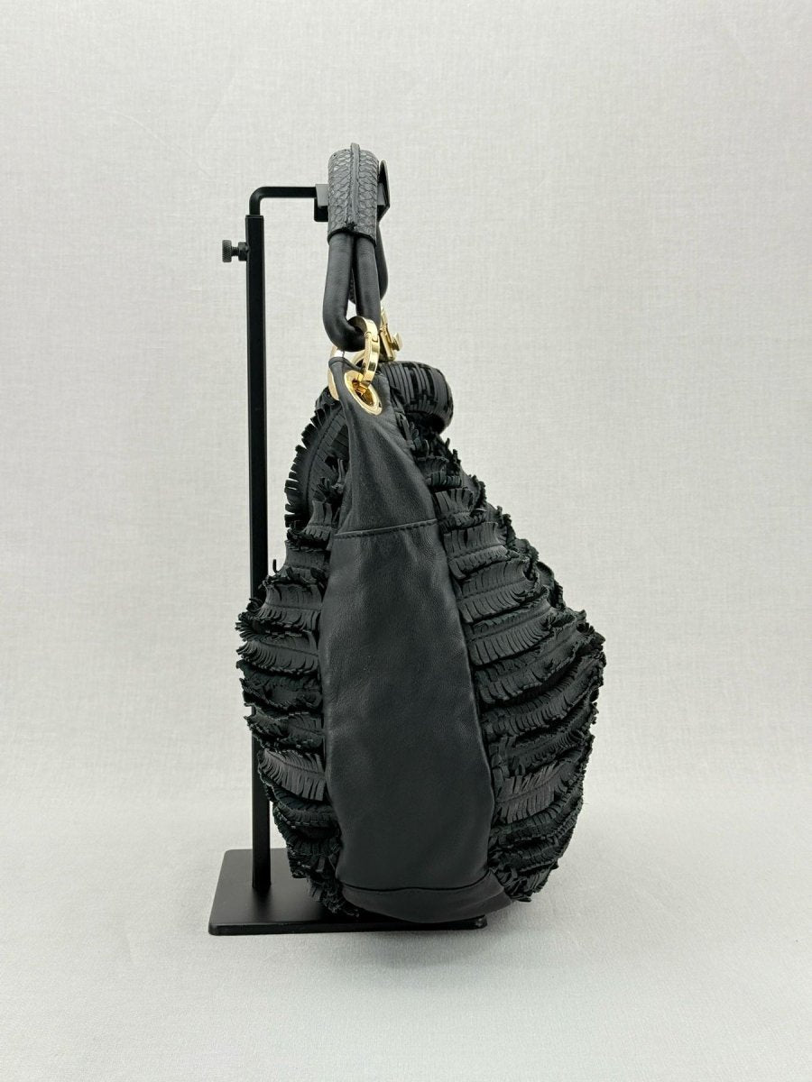 Pre - loved JIMMY CHOO Sky Black Hobo bag at Reems Closet