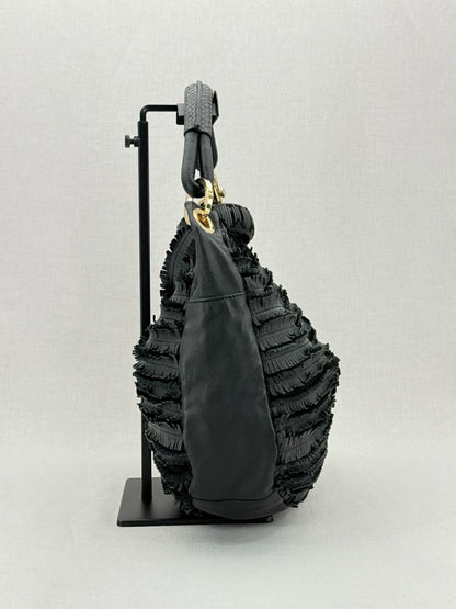 Pre - loved JIMMY CHOO Sky Black Hobo bag at Reems Closet