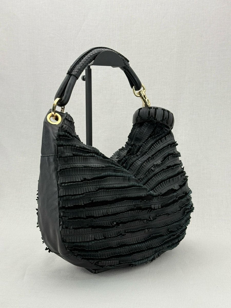 Pre - loved JIMMY CHOO Sky Black Hobo bag at Reems Closet