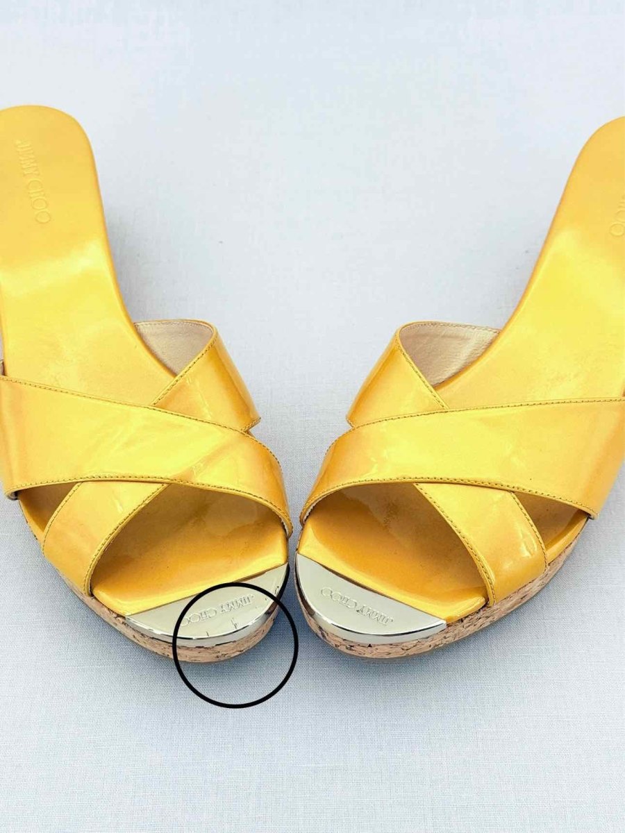 Pre - loved JIMMY CHOO Yellow Size EU 41 Wedges at Reems Closet
