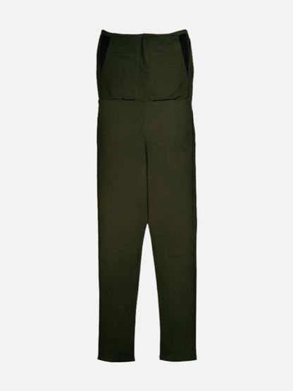 Pre - loved JO NO FUI Tube Khaki & Black Jumpsuit at Reems Closet