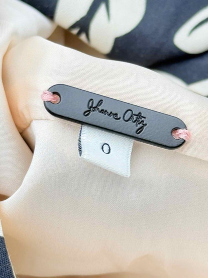 Pre - loved JOHANNA ORTIZ Black & Cream Tropical Size US 0 Top at Reems Closet