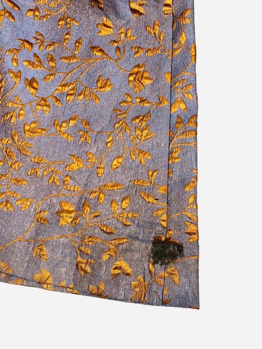 Pre - loved JOHANNA ORTIZ Blue w/ Bronze Jacquard Size US 6 Pants at Reems Closet