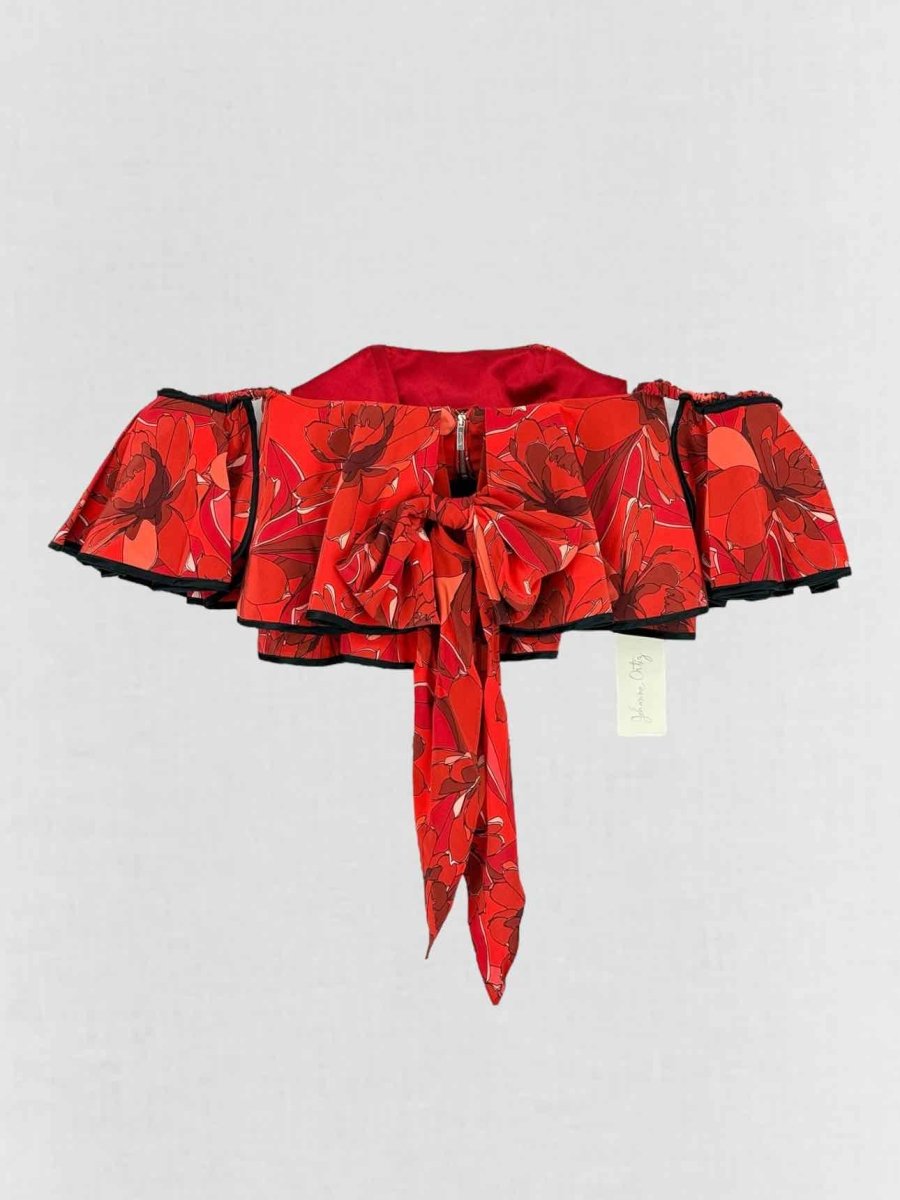 Pre - loved JOHANNA ORTIZ Bonanza Red Multicolor Printed Top US0 at Reems Closet